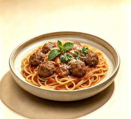 Beef Meatball Spaghetti