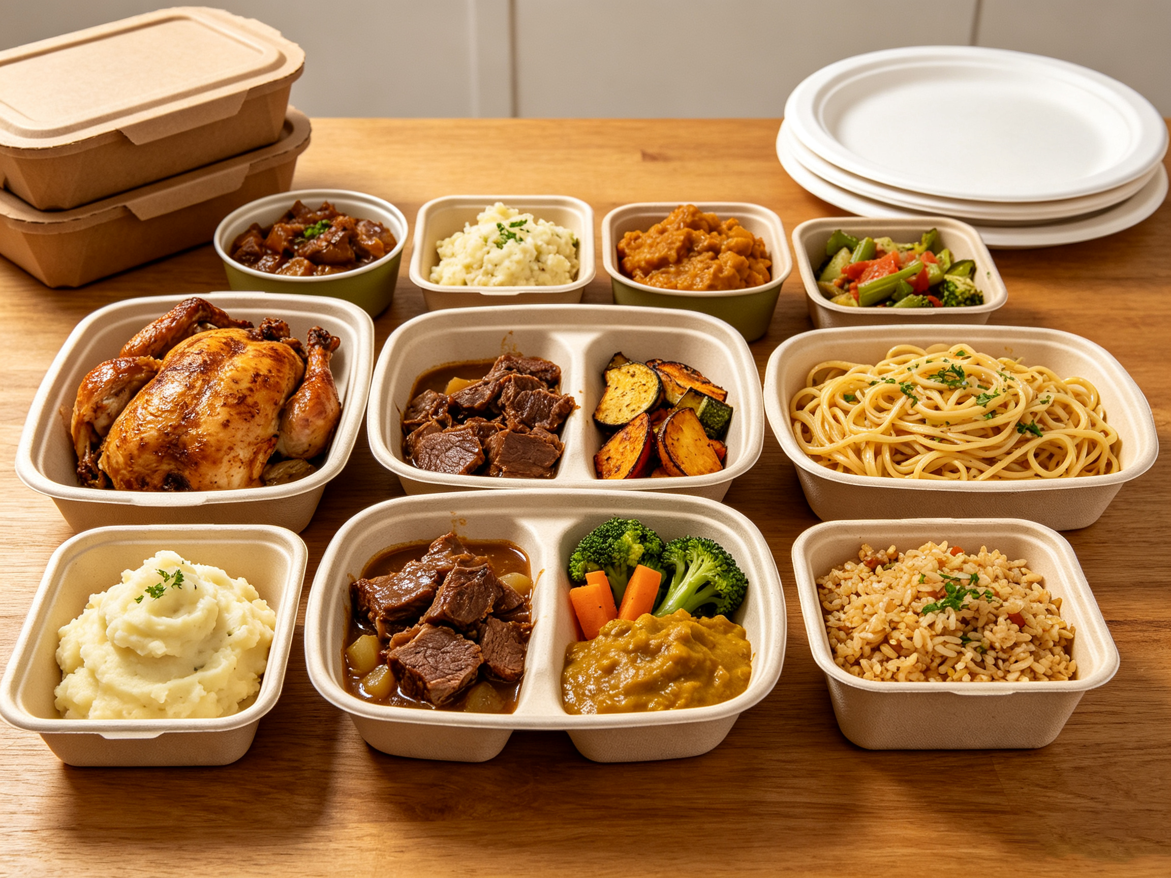 Family sharing feast