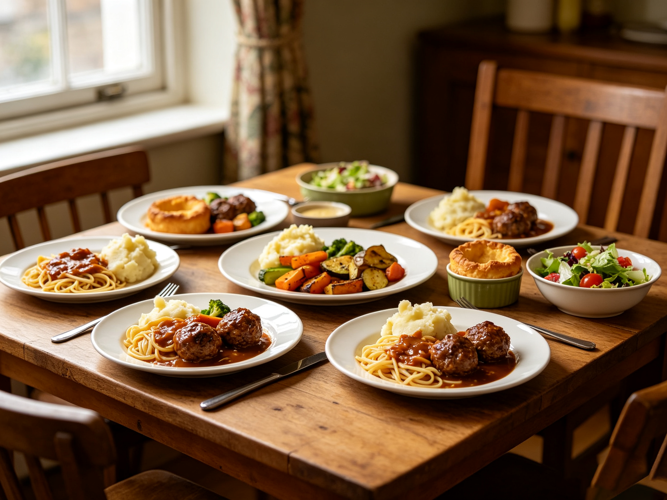 Family pasta meal